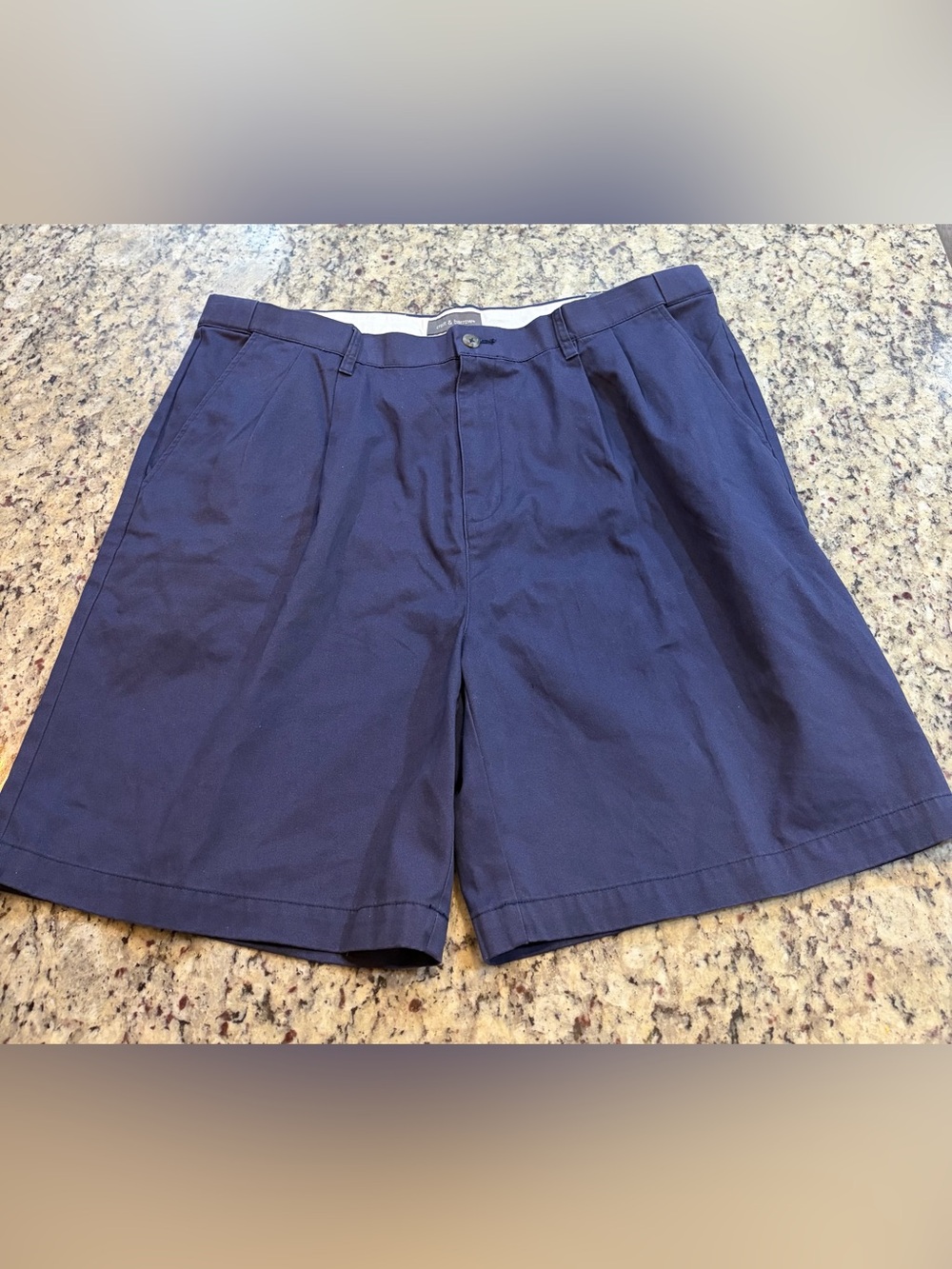 croft & barrow Navy Pleated Men's Shorts